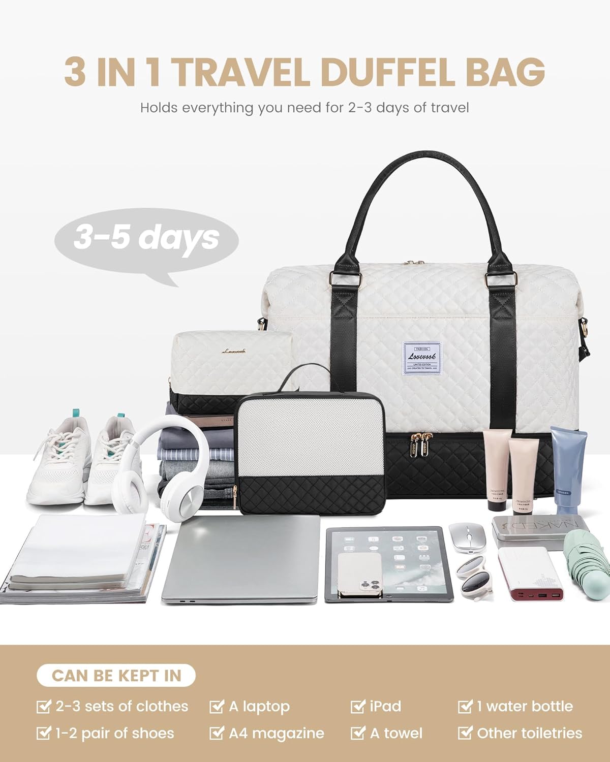 Lot de 3 sacs de voyage Aril 