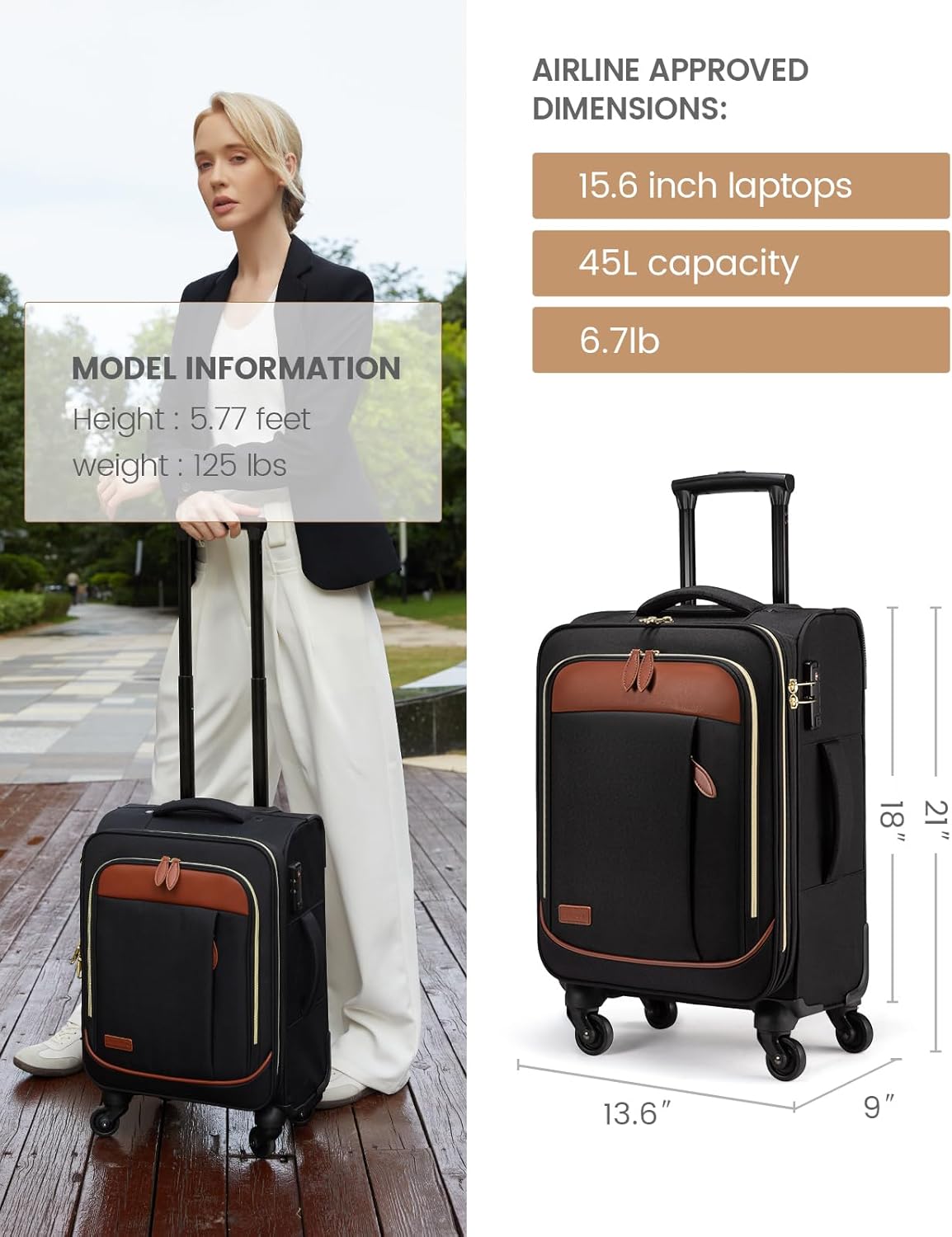 Lot de 4 valises de voyage de 50,8 cm (États-Unis uniquement)