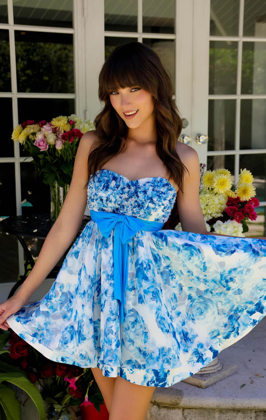 29209 - Ava Presley - Floral Strapless Mini Dress