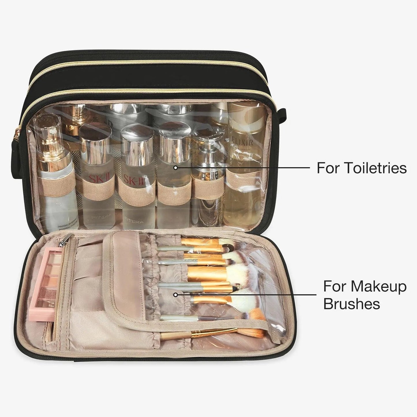 Trousse de maquillage de voyage résistante à l'eau 