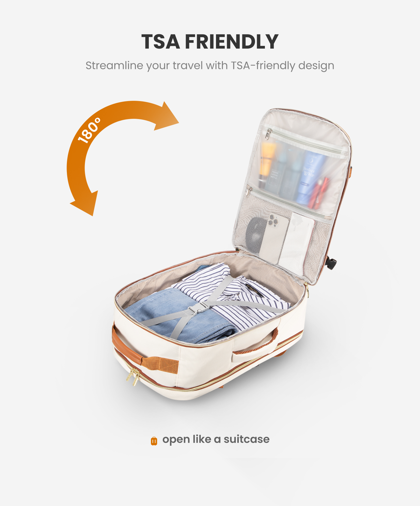 Sac à dos de voyage Freyja pour ordinateur portable, 40/50 L, 4 pièces, 17/18