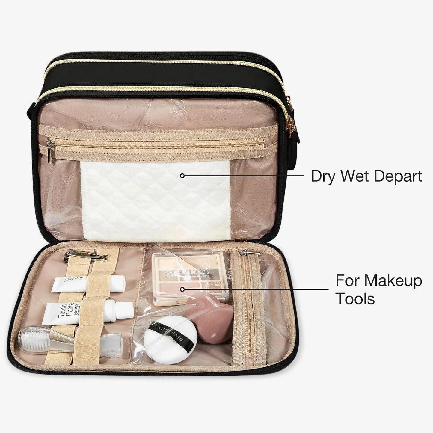 Trousse de maquillage de voyage résistante à l'eau 