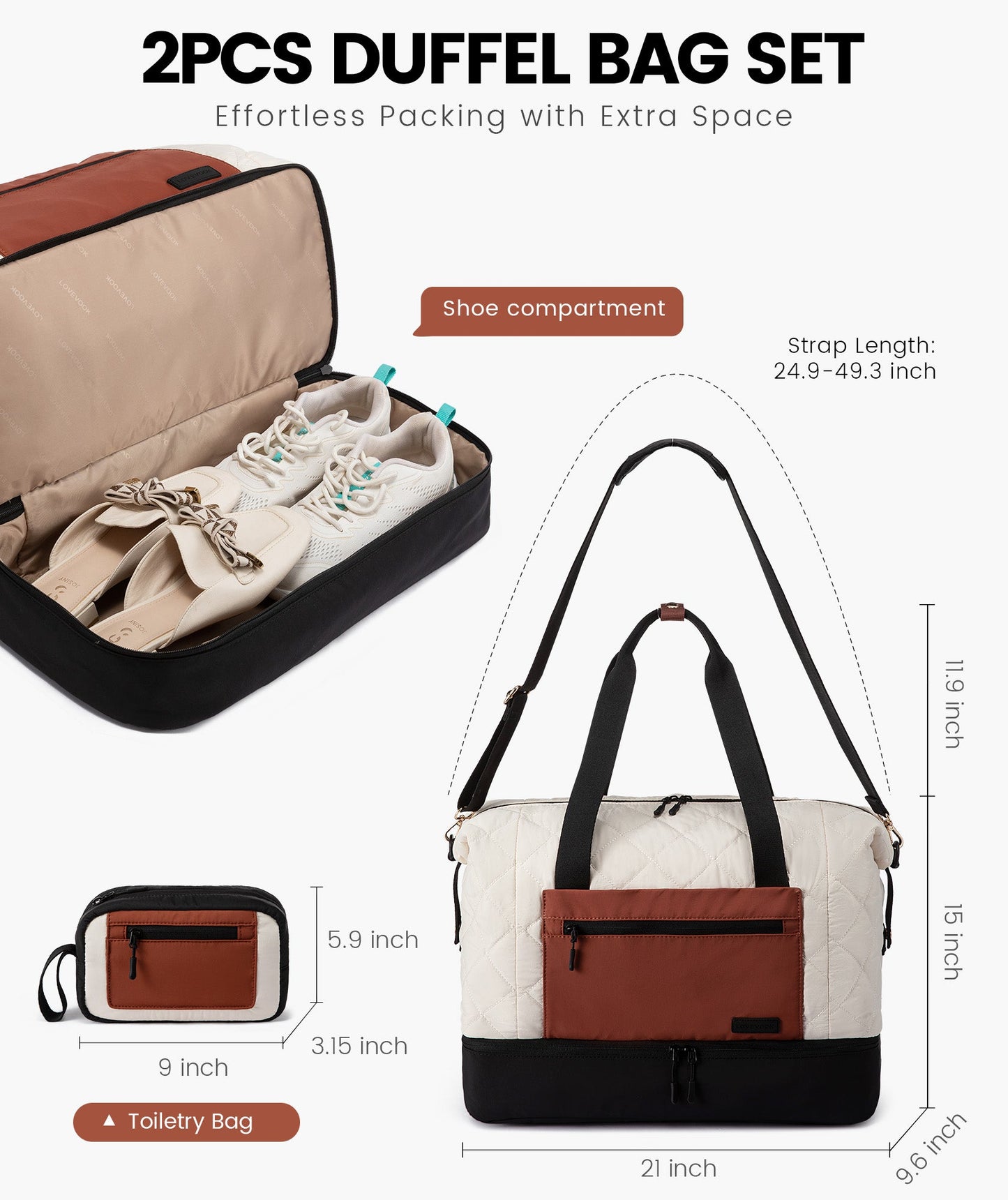 Lot de 2 sacs de voyage matelassés 