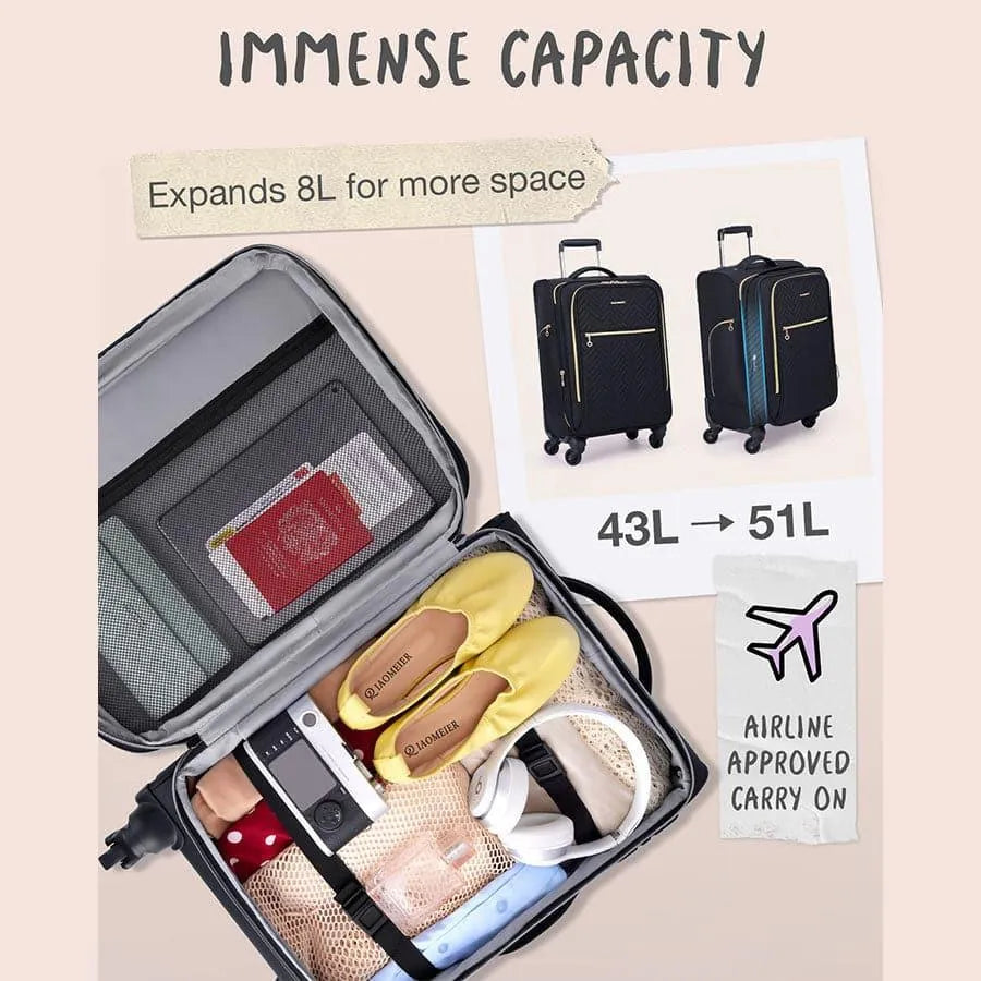 Valise de voyage et d'affaires matelassée Bonchemin de 20 pouces