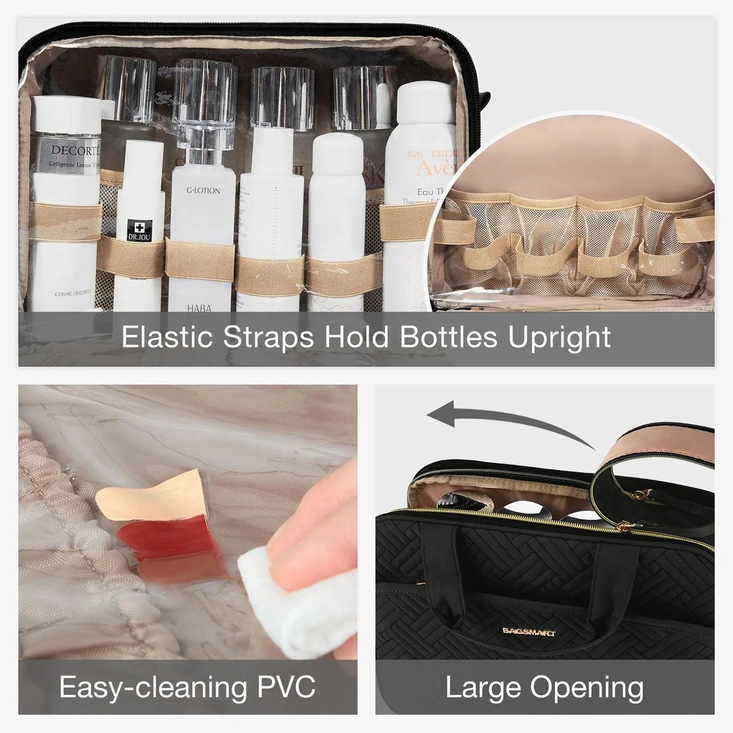 Trousse de maquillage de voyage résistante à l'eau 