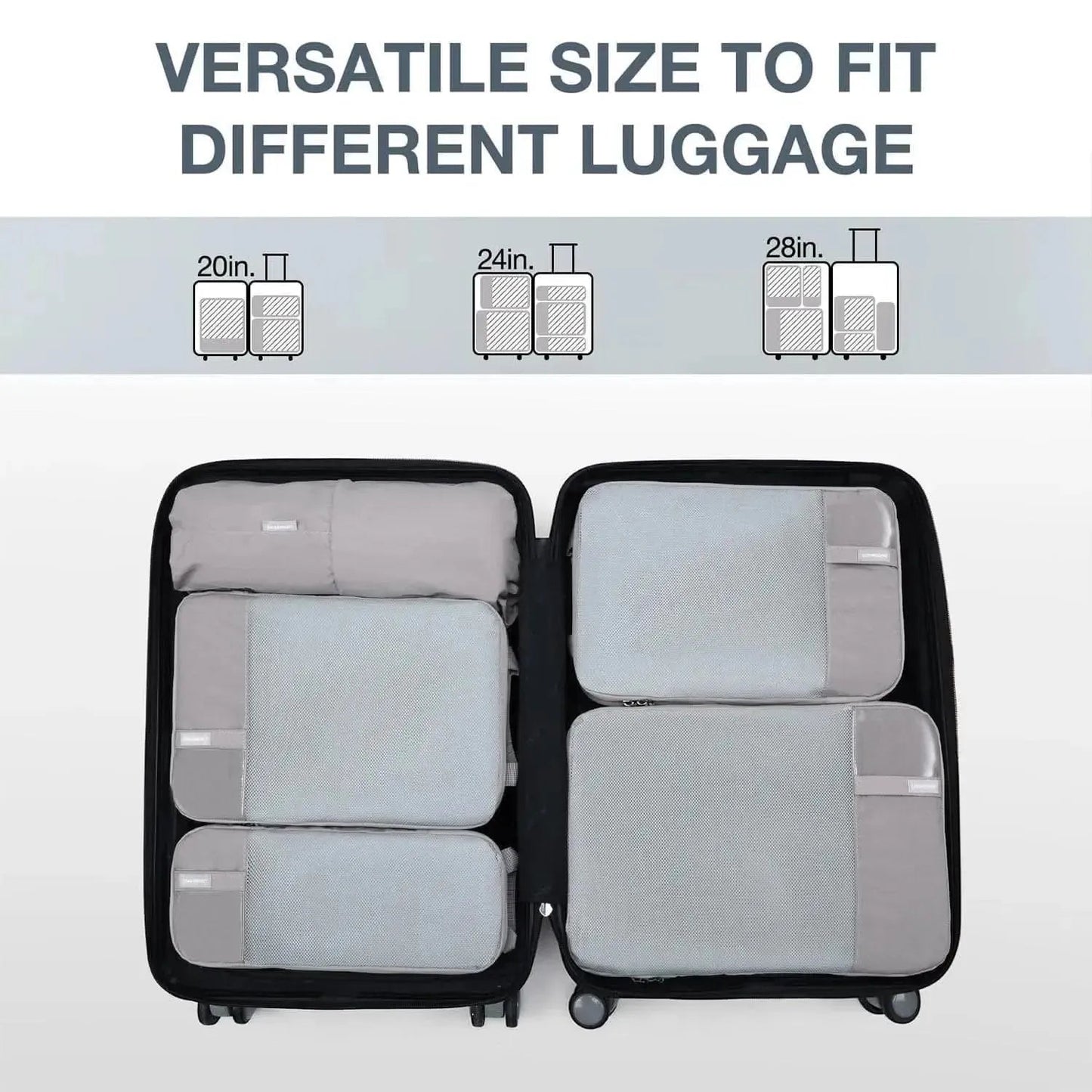 Cubes de compression faisant partie du kit de voyage Faro 