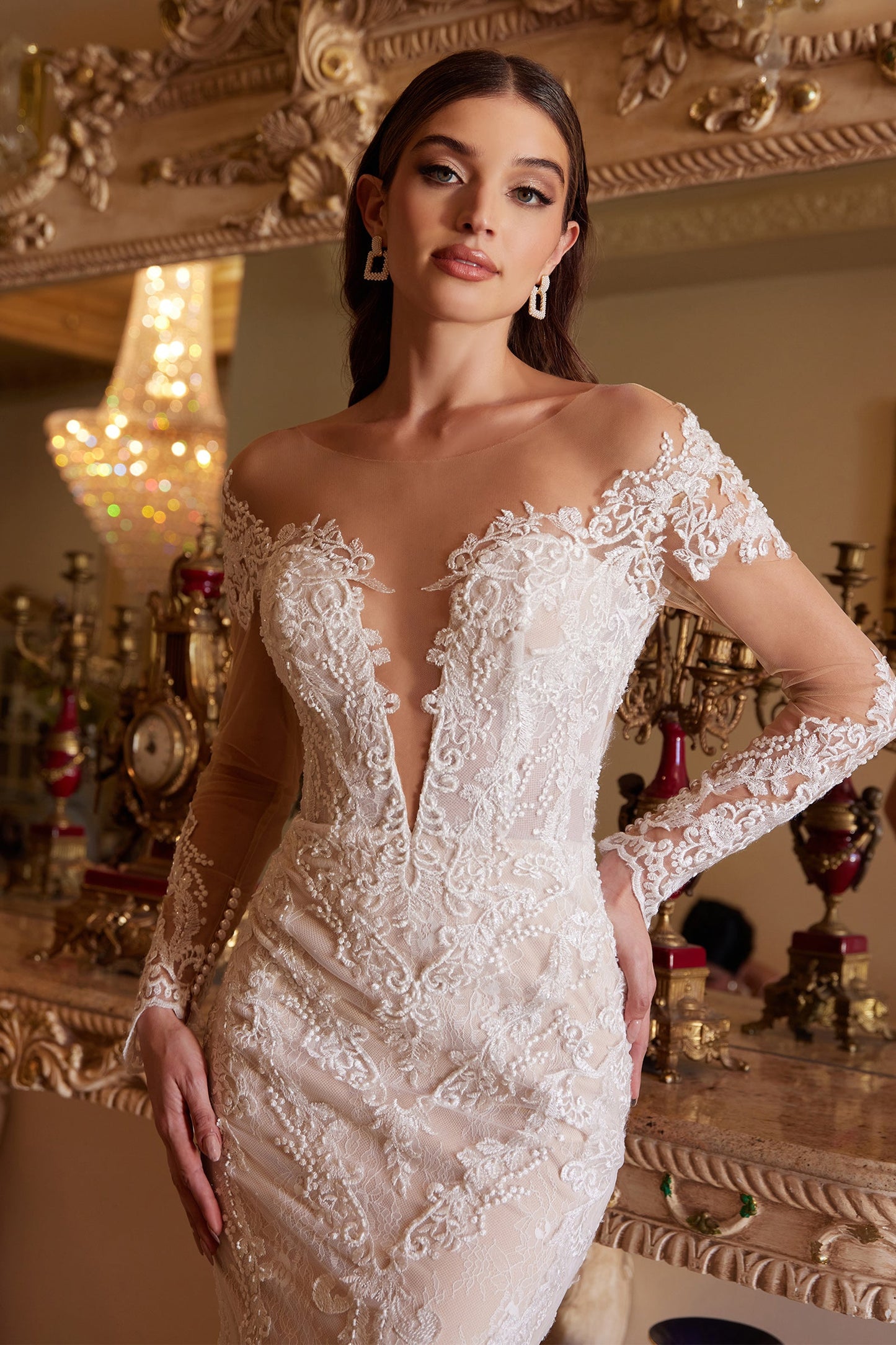 A1022 - ROBE SIRÈNE EN DENTELLE BOHÈME - Andrea &amp; Leo