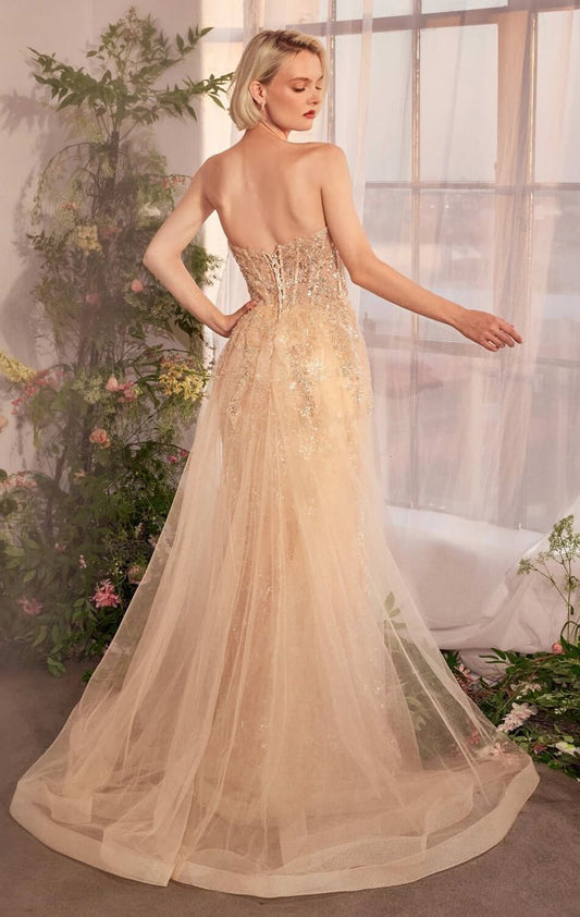 A1365 - Robe bustier pailletée avec surjupe - Andrea &amp; Leo