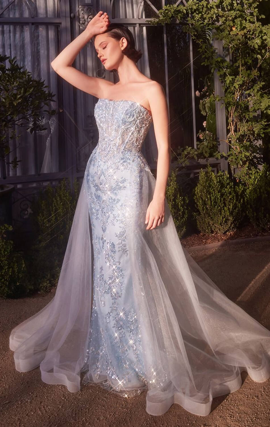 A1365 - Robe bustier pailletée avec surjupe - Andrea &amp; Leo