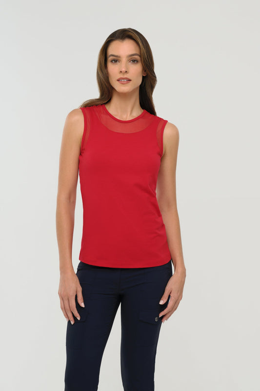 Flo Pima Cotton Tank in Atomic Red