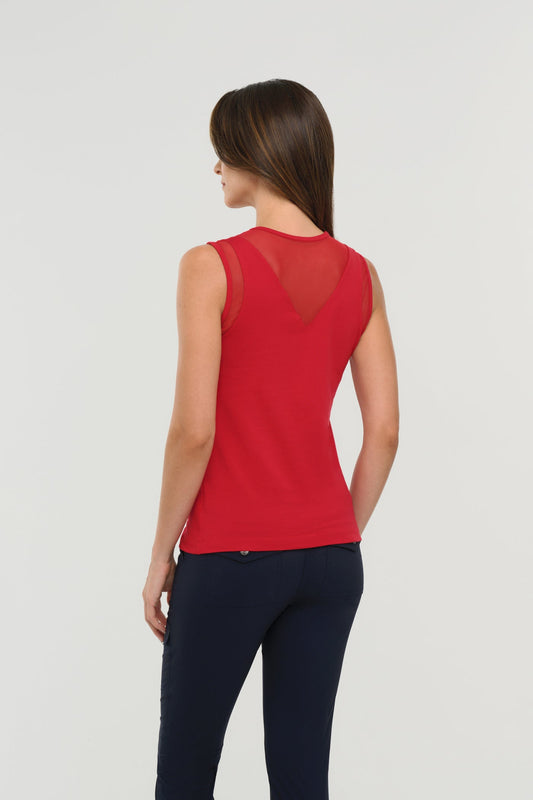 Flo Pima Cotton Tank in Atomic Red