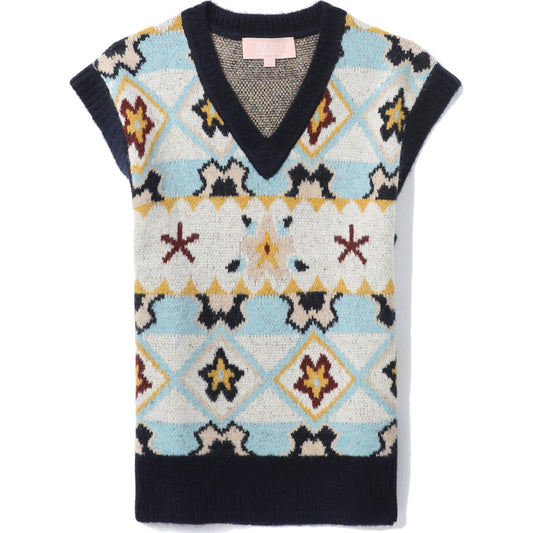 GILET EN TRICOT INTARSIA BAPY POUR FEMMES