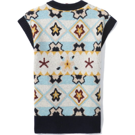 GILET EN TRICOT INTARSIA BAPY POUR FEMMES