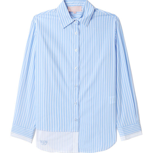CHEMISE À RAYURES BLEUES BAPY FEMME