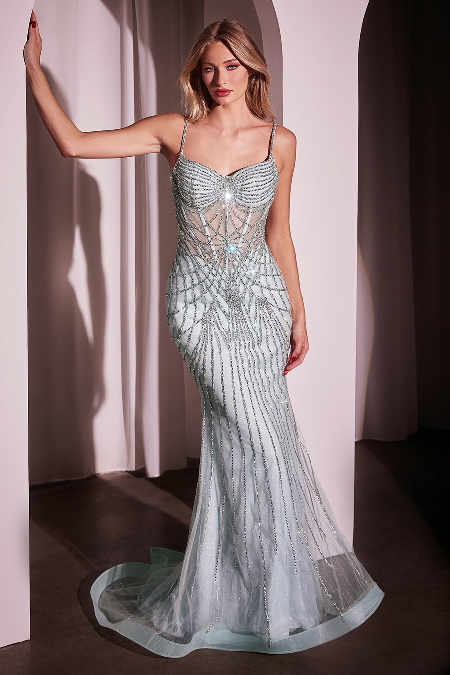 ROBE GAEL - ROBE AJUSTÉE EN CRISTAL