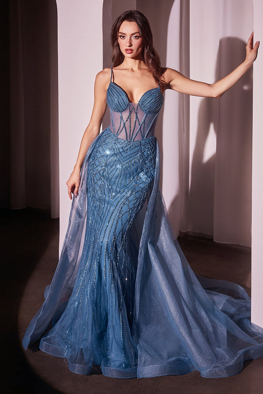 ROBE ODESSA - ROBE AJUSTÉE À PERLES AVEC SURJUPE