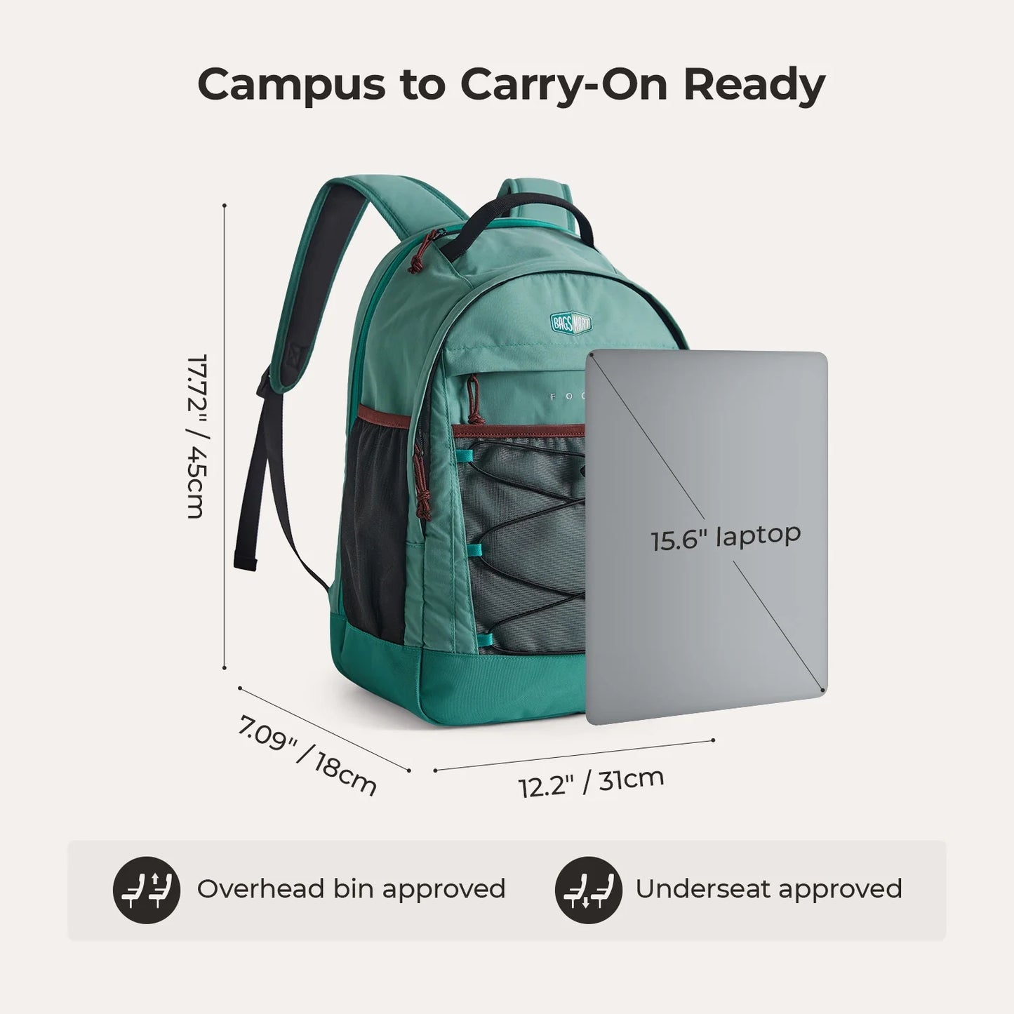 Sac à dos pour ordinateur portable Focus 15,6 pouces 