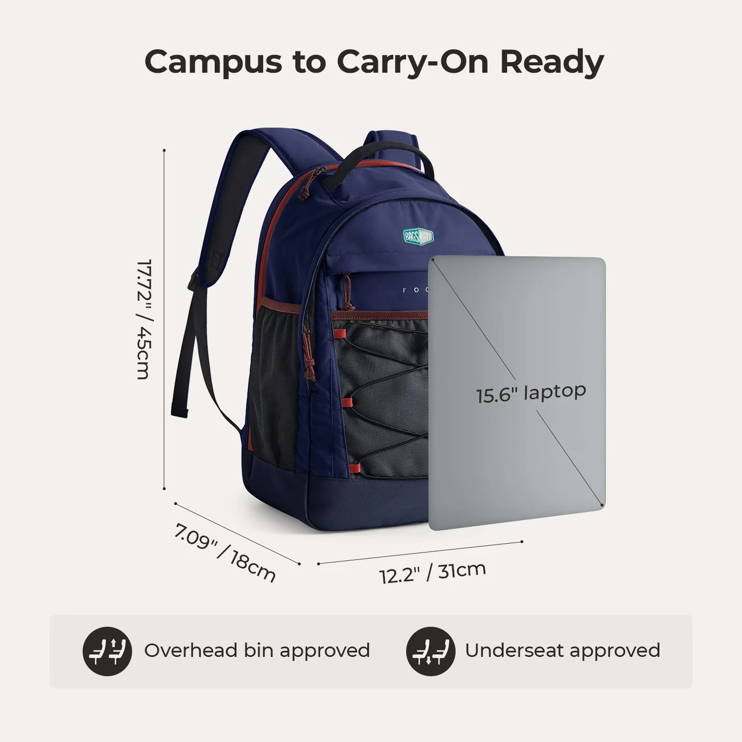 Sac à dos pour ordinateur portable Focus 15,6 pouces 
