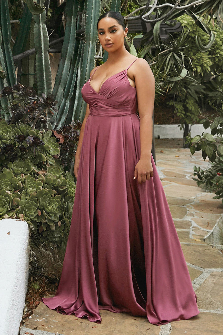 ERICA GOWN - MAUVE ROSE - SOFT SATIN A-LINE SWEETHEART NECKLINE