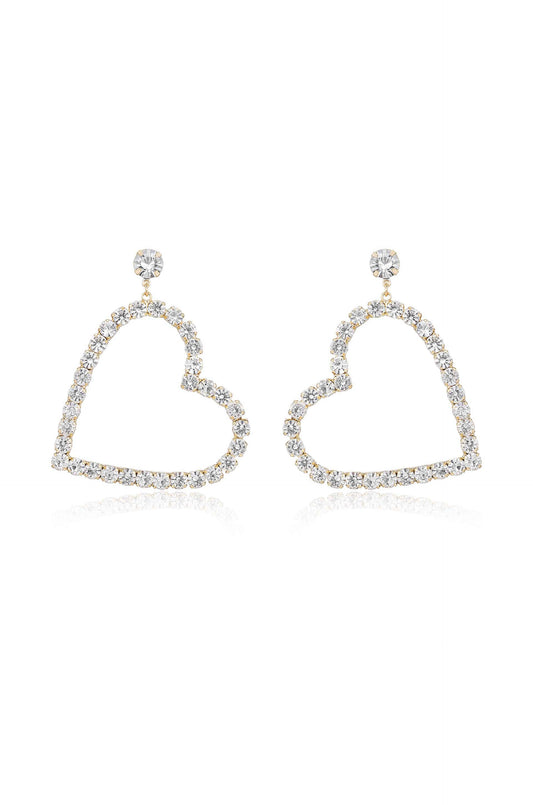 Falling in Crystal Love Dangle Earrings