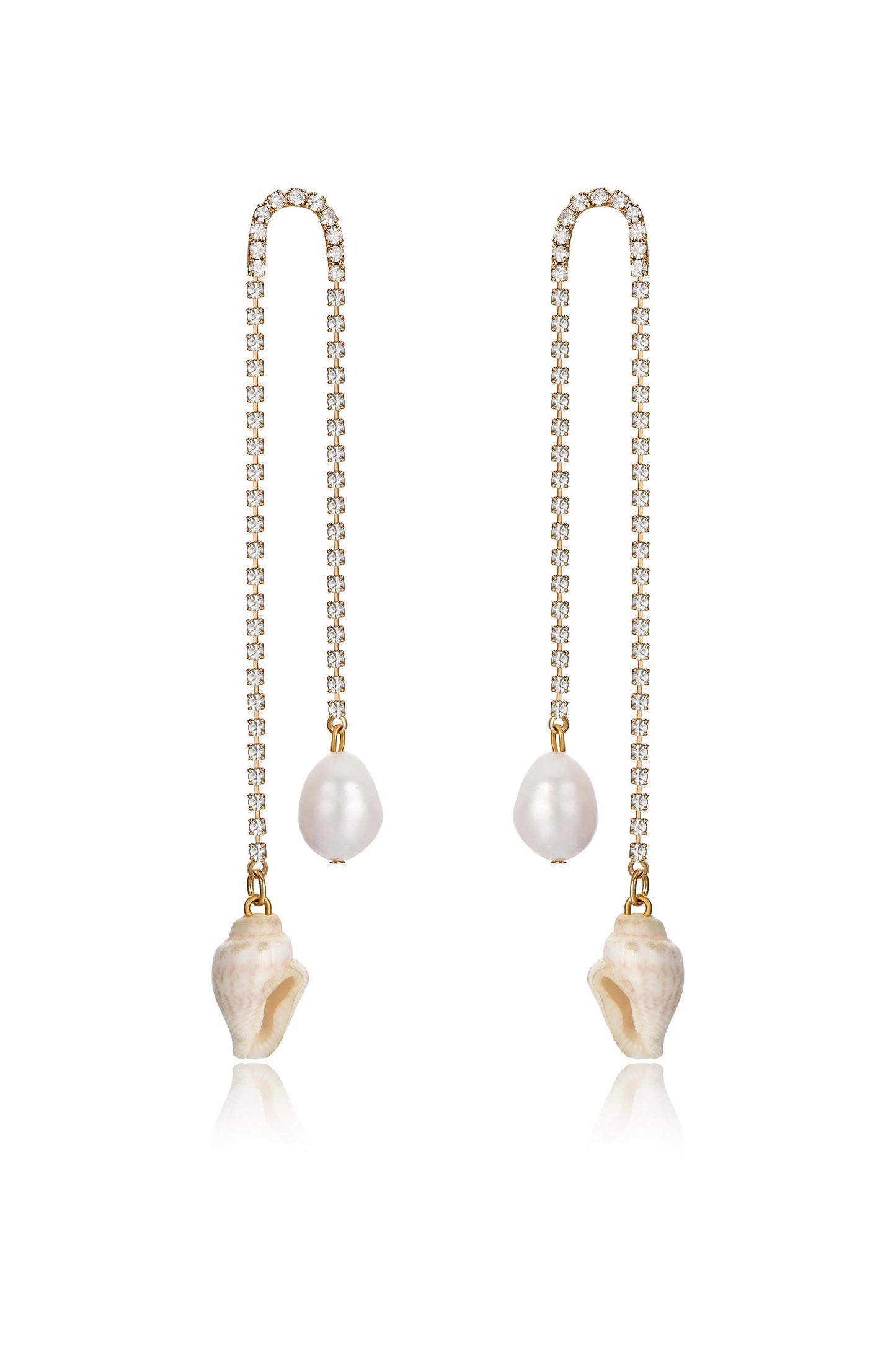 Balanced Shell and Pearl Earrings