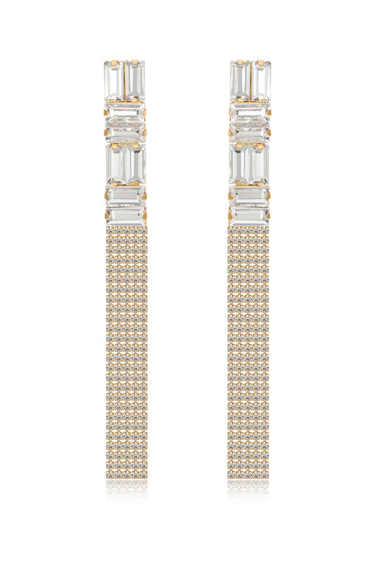 Art Deco Crystal Chain Dangle Earrings