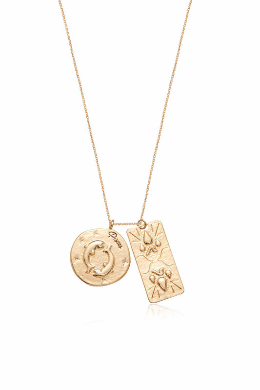 Collier double médaillon du zodiaque