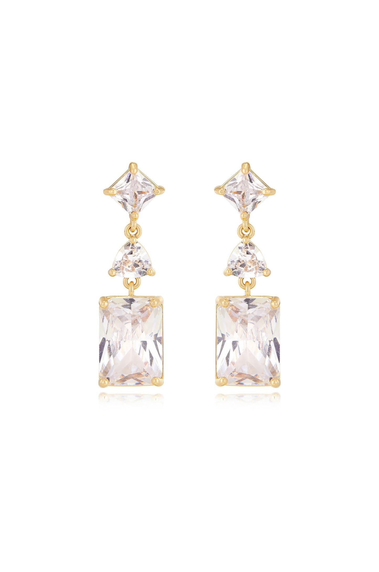 Reflective Crystal Dangle Earrings