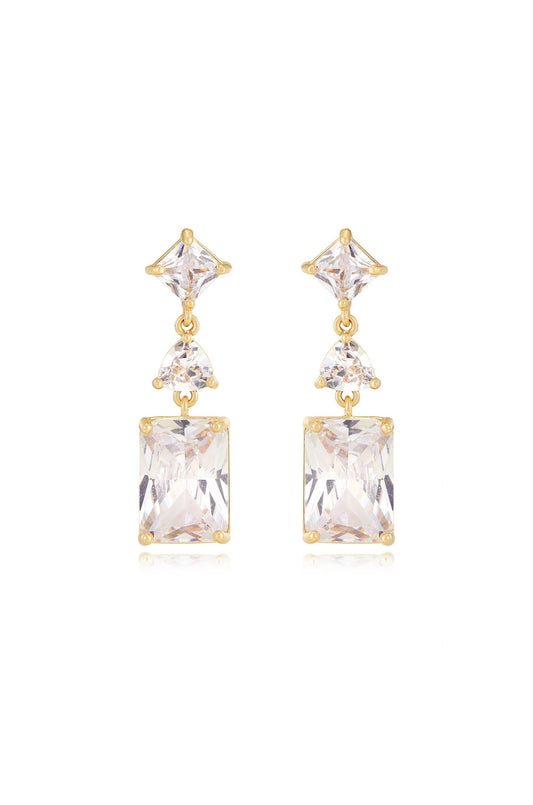 Reflective Crystal Dangle Earrings