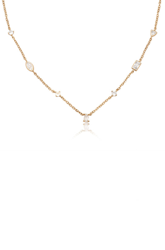 Collier de cristaux galbés 