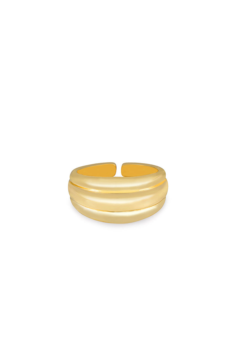 Bague ajustable à mémoire dorée