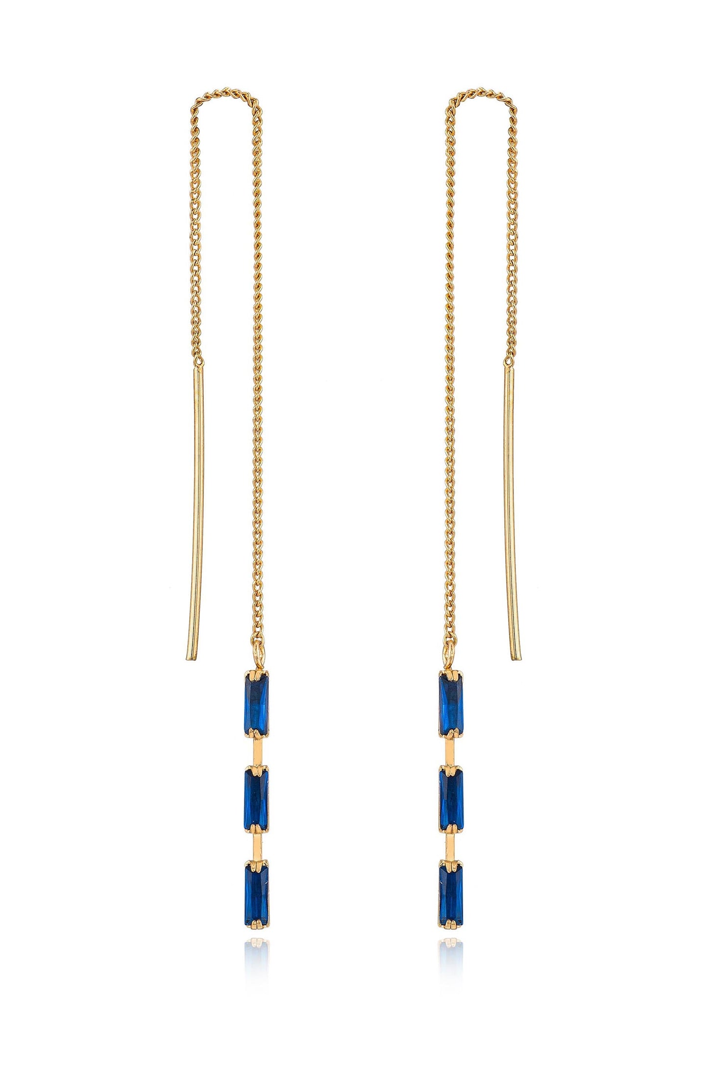 Crystal Baguette Threader Earrings