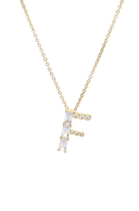 Collier initial en cristal mixte