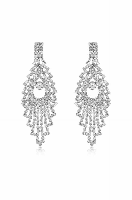 Charming Chandelier Crystal & Silver Plated Earrings