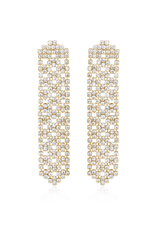 Crystal Quilted Dangle Earrings