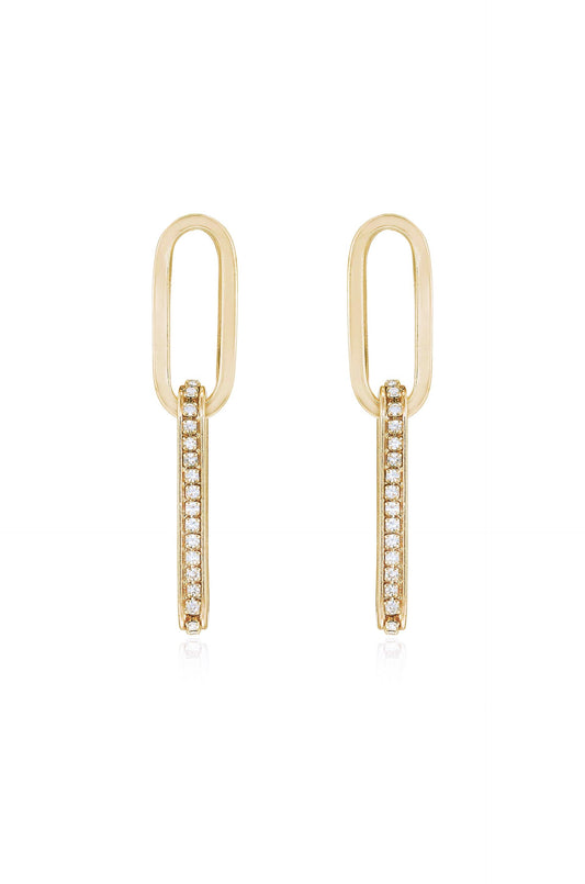 Simple Crystal Link Earrings