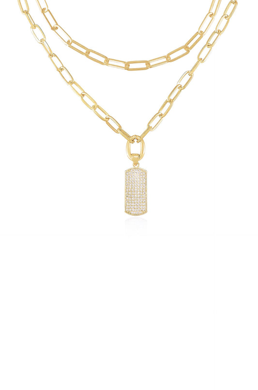 Ensemble de colliers superposés avec pendentifs en cristal Linked Up