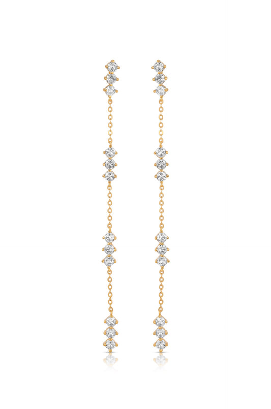 Linear Crystal Drop Earrings