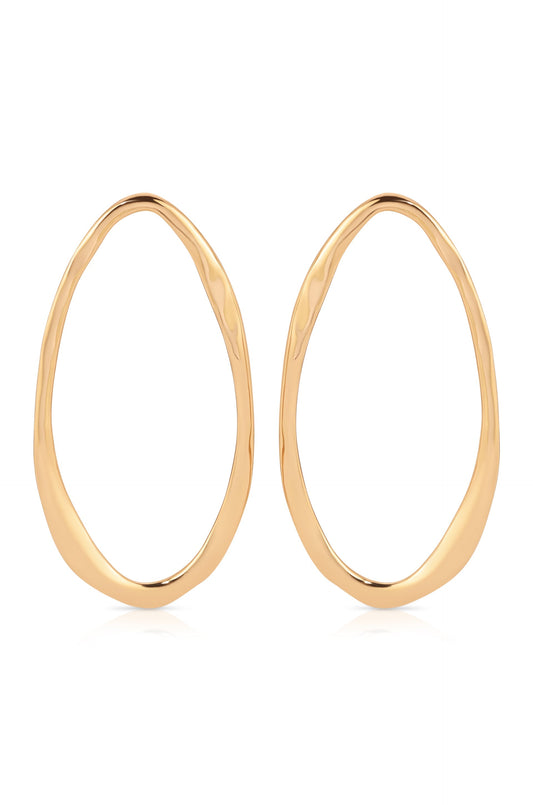 Hammered Large Oval Earrings
