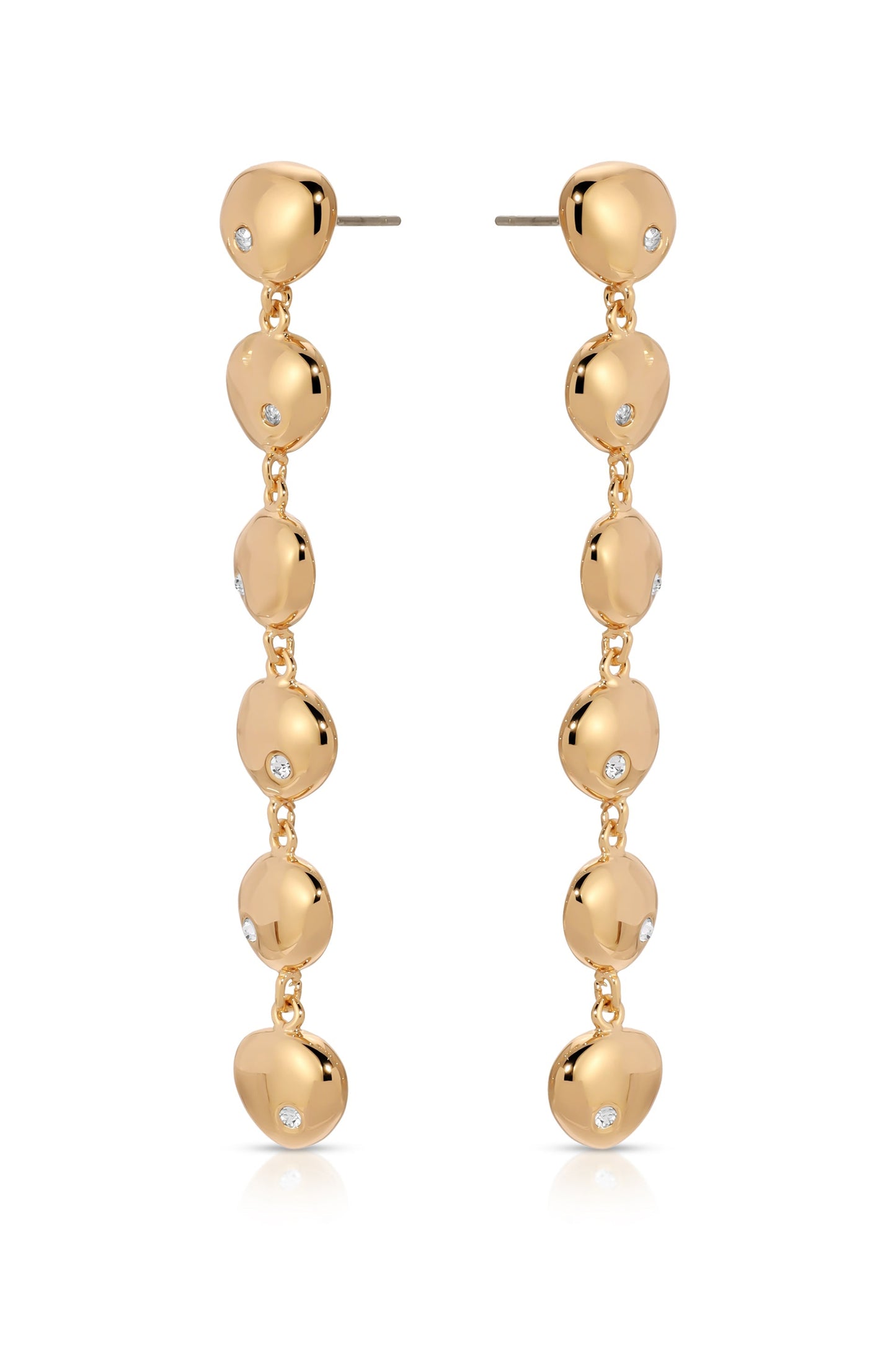 Polished Pebble Linear Dangle Earrings