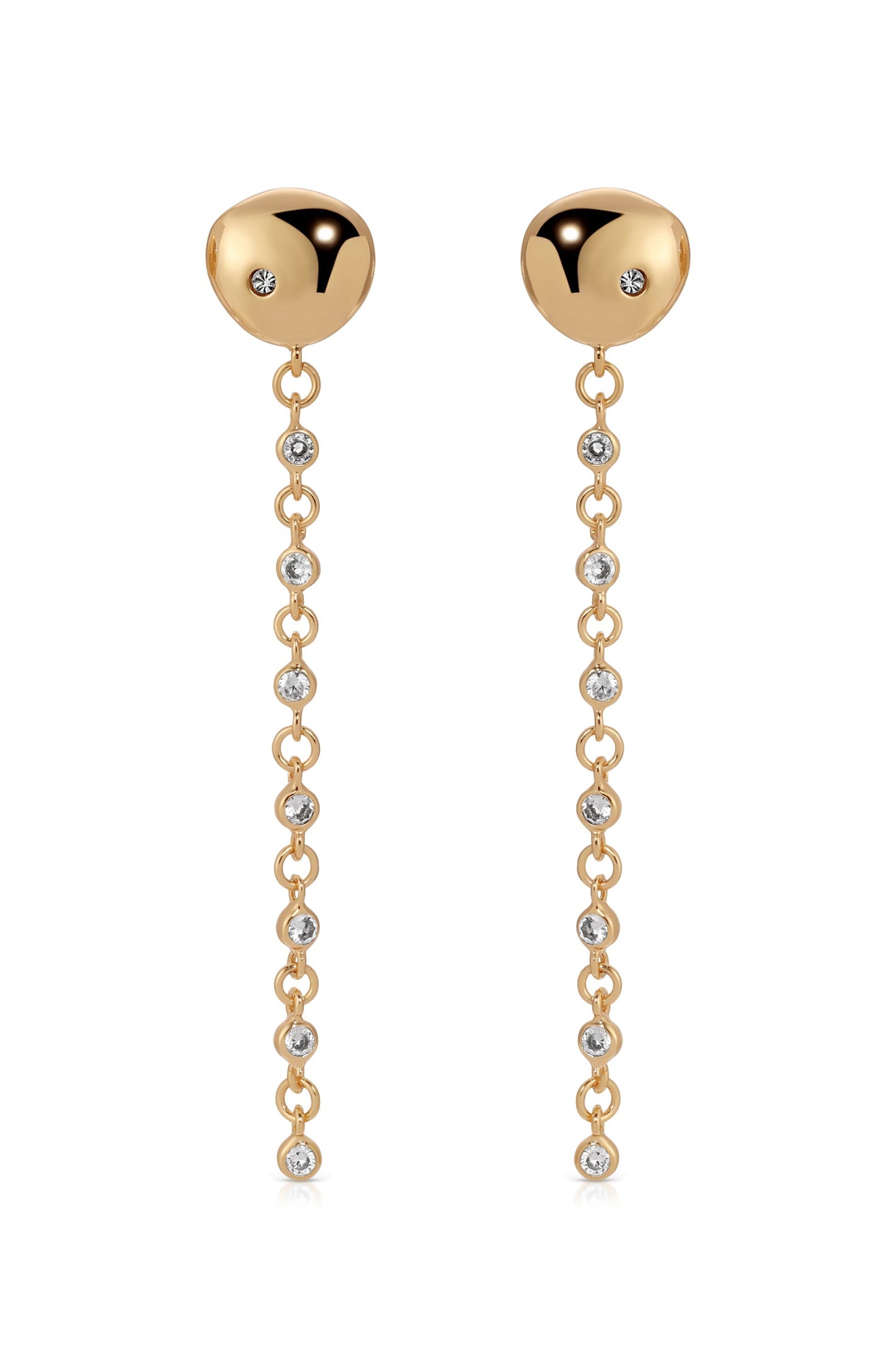 Polished Pebble Linear Chain Earrings