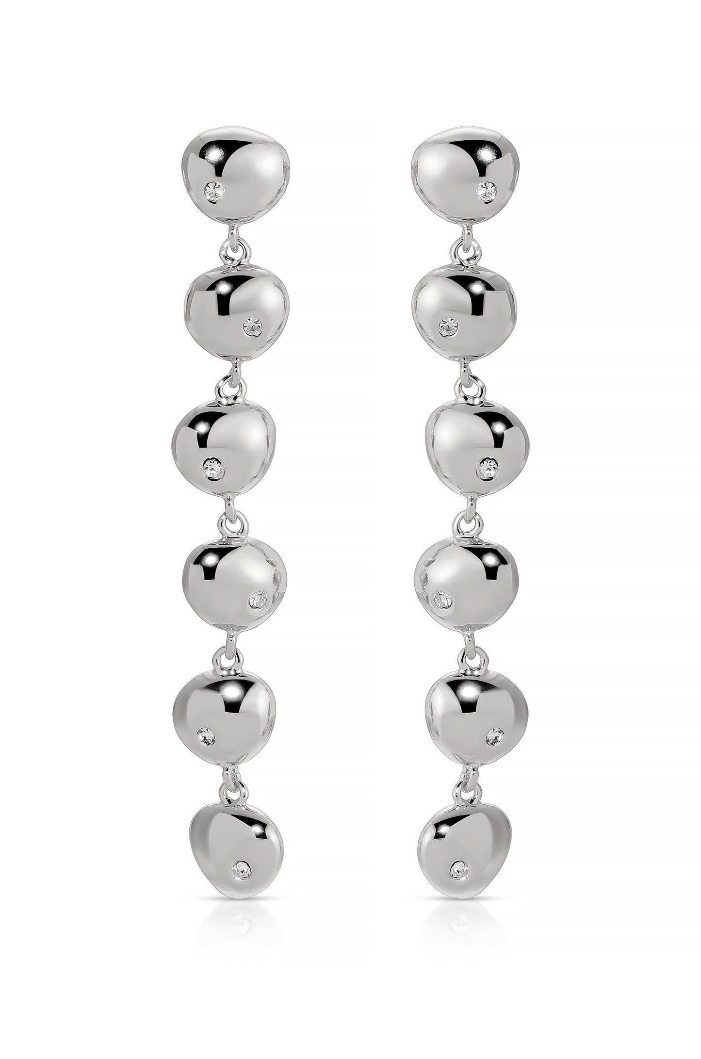 Polished Pebble Linear Dangle Earrings
