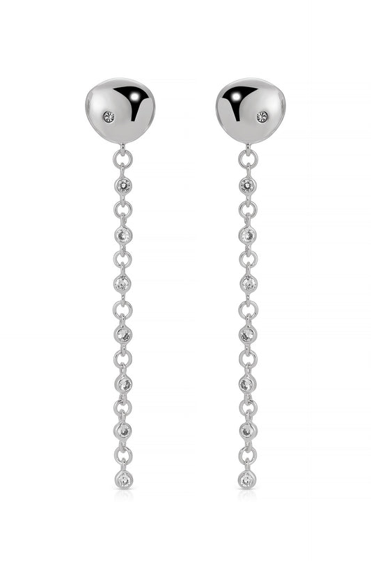 Polished Pebble Linear Chain Earrings