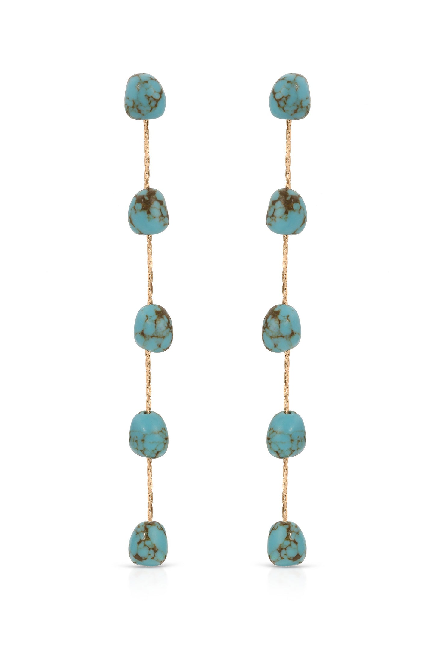 Dripping Turquoise Delicate Drop Earrings