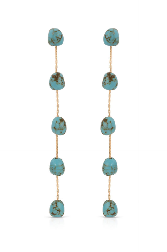 Dripping Turquoise Delicate Drop Earrings