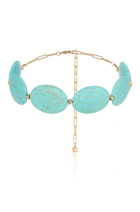 Oval Turquoise Stones Statement Choker
