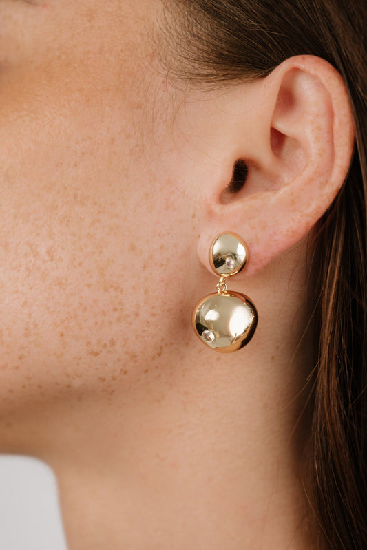 Boucles d'oreilles pendantes à double galet poli 