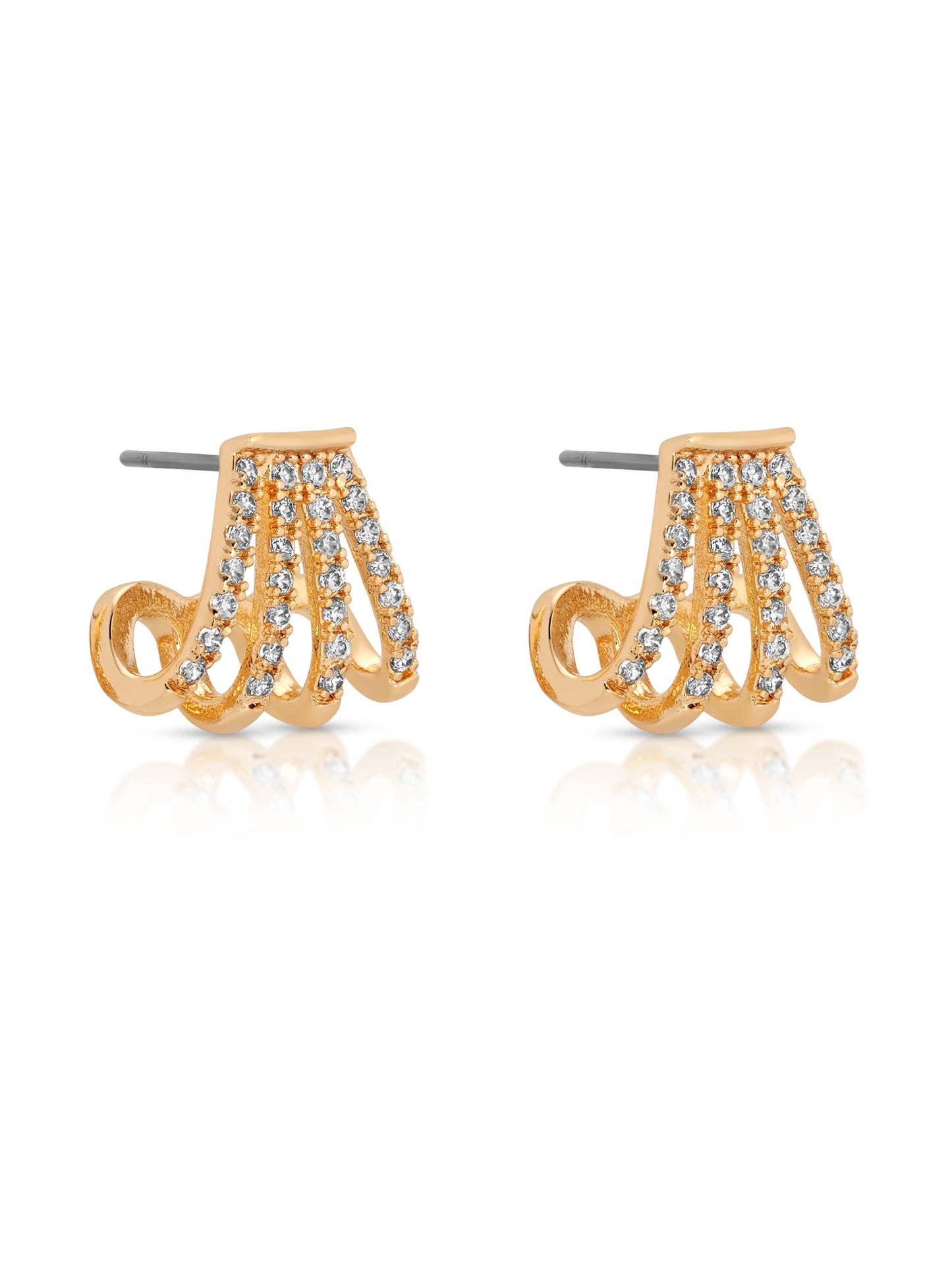 Glitzernde Flügel-Pavé-Ohrringe 