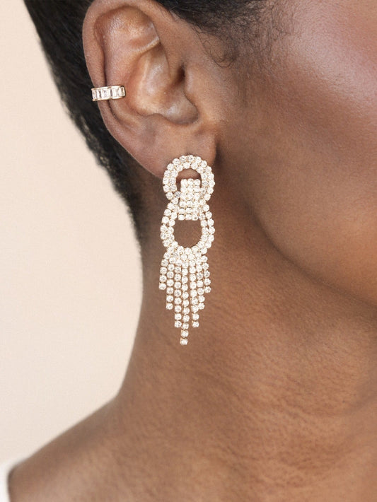 Statement-Ohrringe im Gatsby-Stil mit Kristallen
