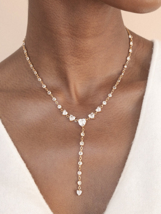 Collier Lariat en Cristal Reine de Cœur